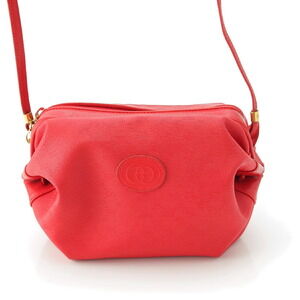 Gucci GG Plus Leather Interlocking GG Shoulder Bag Pochette 007 115 5770 Red